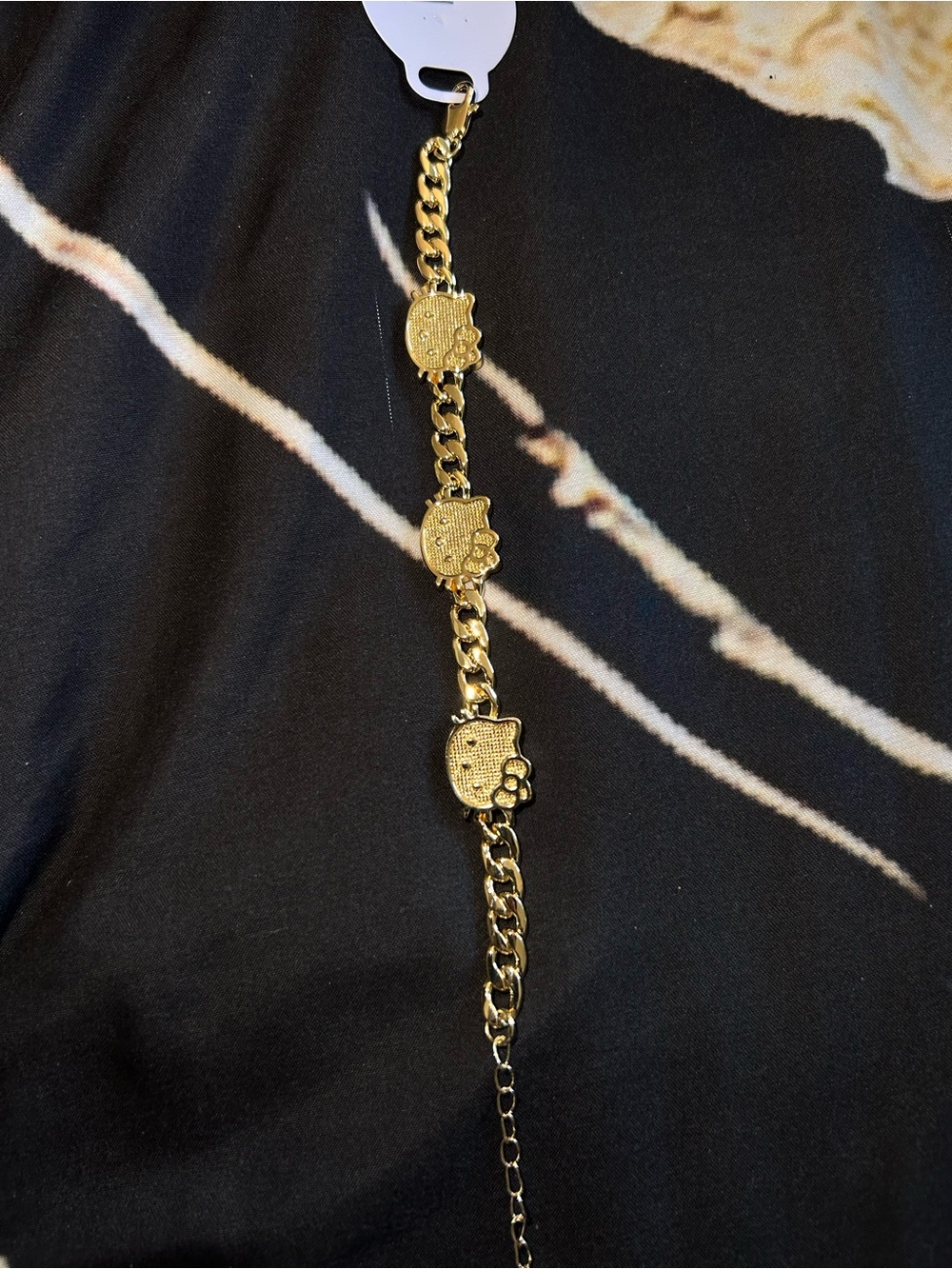 Gold Plated Hello Kitty Charm Chain Bracelet